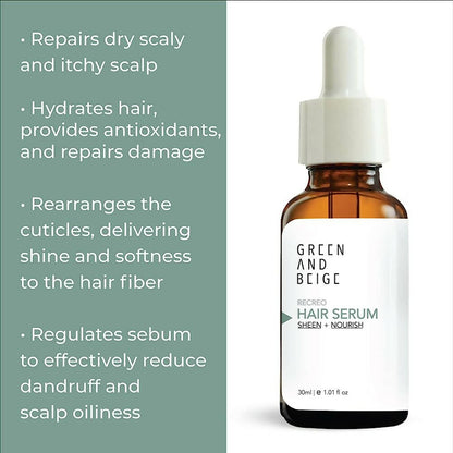 Green And Beige Recreo Sheen + Nourish Hair Serum