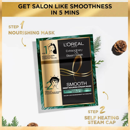 L'Oreal Paris Extraordinary Oil Smooth And Deep Nourishing Steam Mask - PUSHMYCART