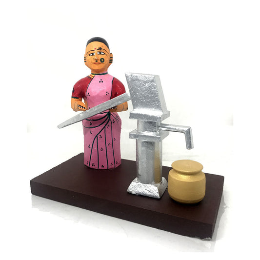 Village Women Using Hand Pump - Wooden toys - PUSHMYCART