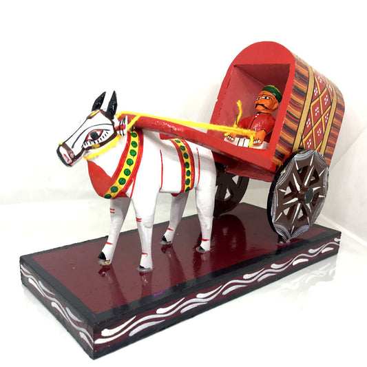 Light Weight Wooden Bullock cart - Kondapalli Toys - PUSHMYCART