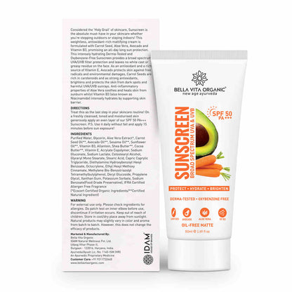 Bella Vita Organic SPF 50 Pa+++ Sunscreen 50ml