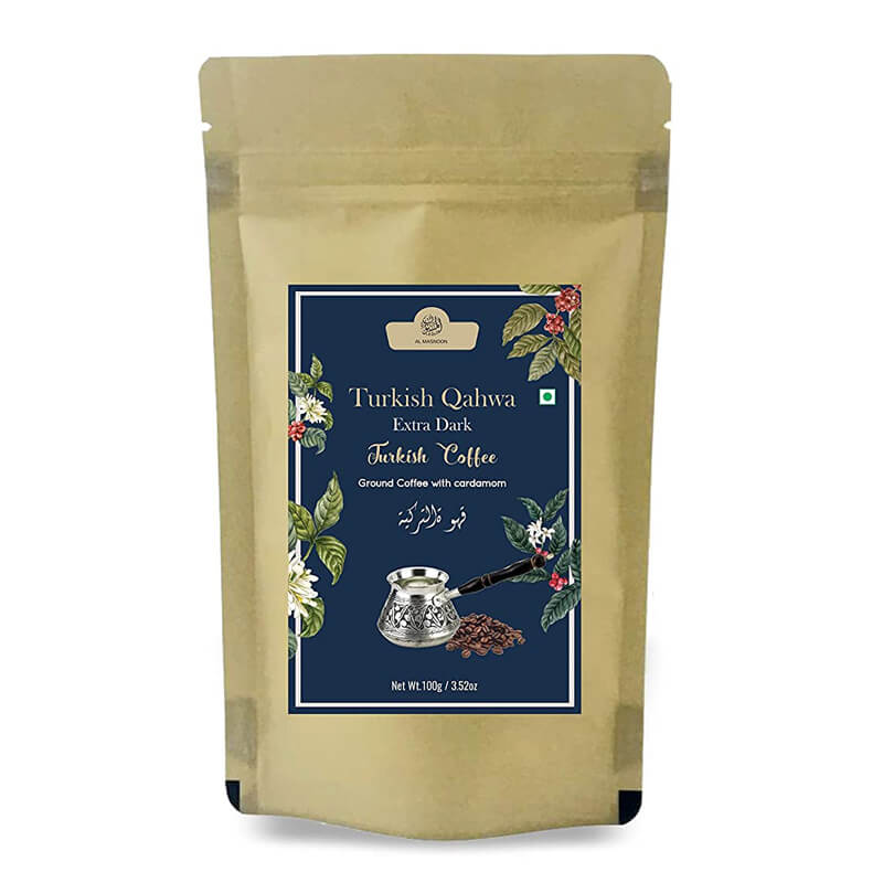 Al Masnoon Turkish QAHWA | Turkish Coffee | Extra Dark Ground Coffee with Cardamom