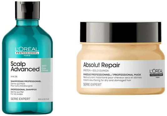 L'Oreal Paris Professionnel Scalp Advanced Anti-Oiliness Dermo-Purifier Shampoo Absolut Repair Professional Hair Mask