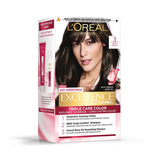 LOreal Paris Excellence Creme Hair Color 3 Dark Brown 17g