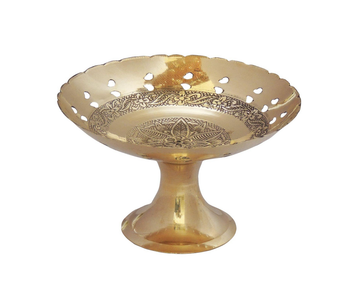 Brass Pan Jali Bata Bowl 0.105Kg - PUSHMYCART
