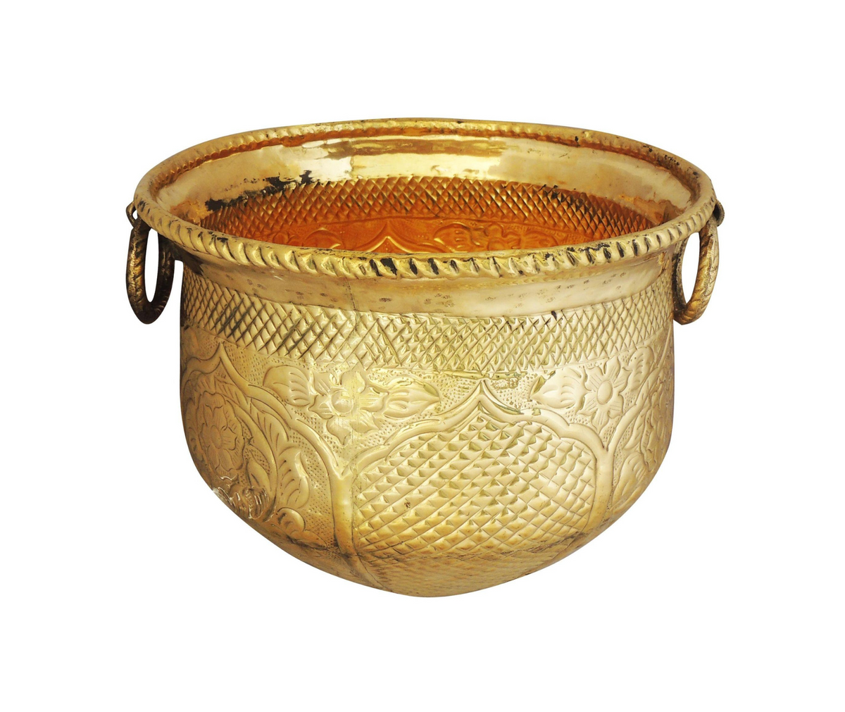 Brass Planter Pot Gamala Chatai 2.33Kg - PUSHMYCART