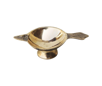 Brass Table Oil Lamp Deepak 0.045Kg - PUSHMYCART