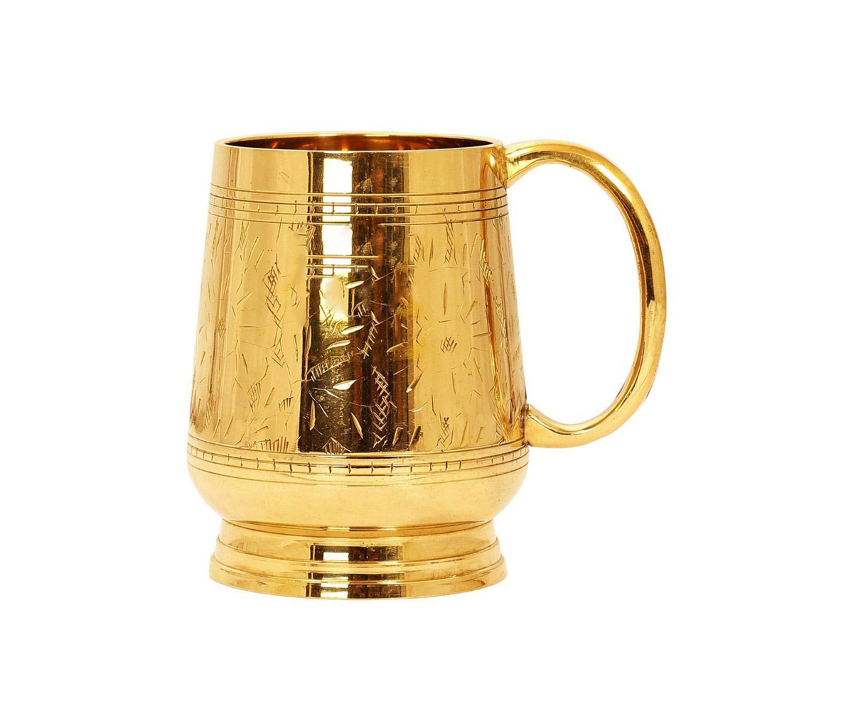 Brass Beer Mug Glass 0.35Kg - PUSHMYCART