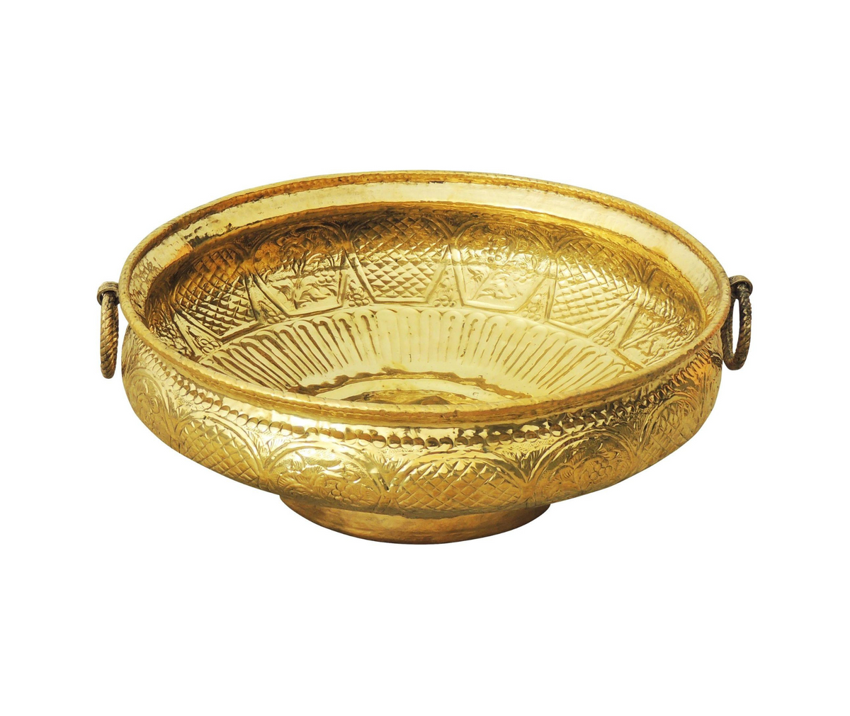 Brass Urli With Handwork 8.65Kg - PUSHMYCART
