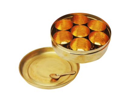 Brass Spice Masala Box 0.54Kg - PUSHMYCART