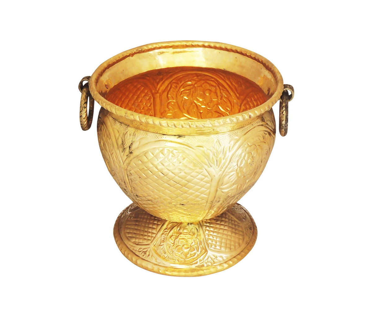 Brass Planter Pot Gamala Chatai 2.7Kg - PUSHMYCART
