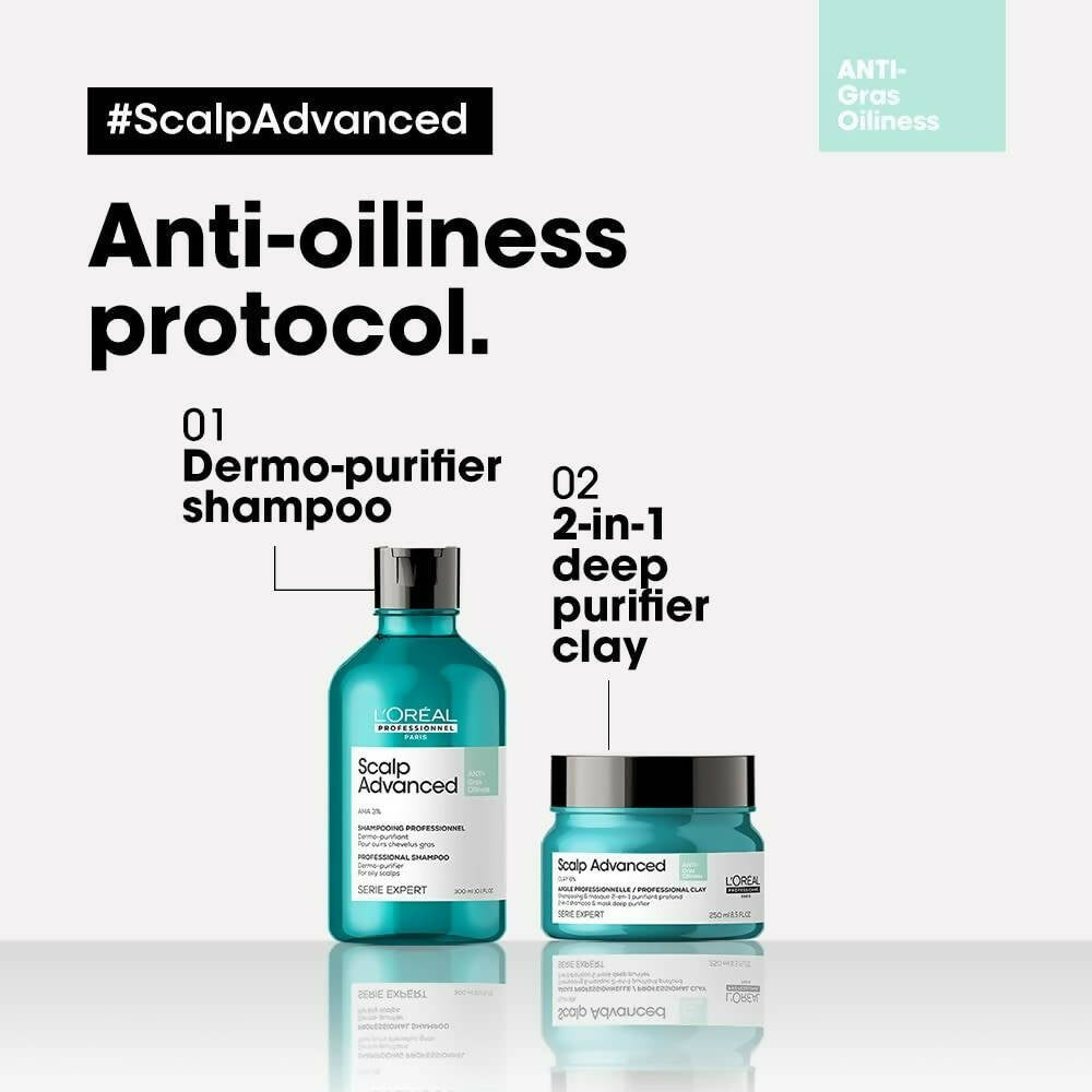 L'Oreal Paris Scalp Advanced Anti-Oiliness 2-In-1 Deep Purifier Clay With 3% AHA - PUSHMYCART