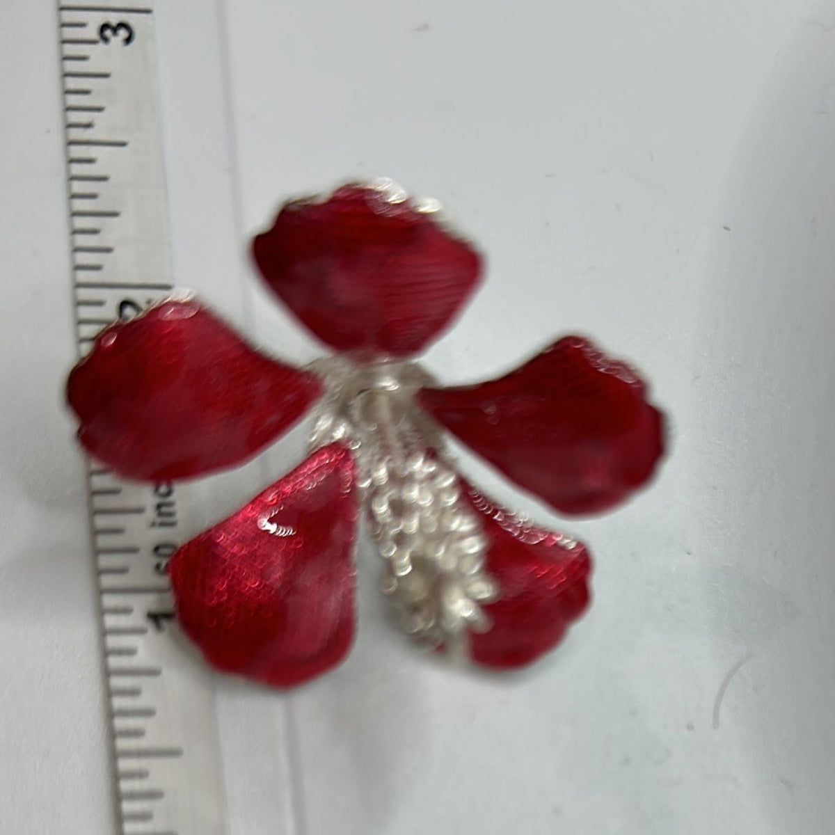 Silver Red Hibiscus Flowers
