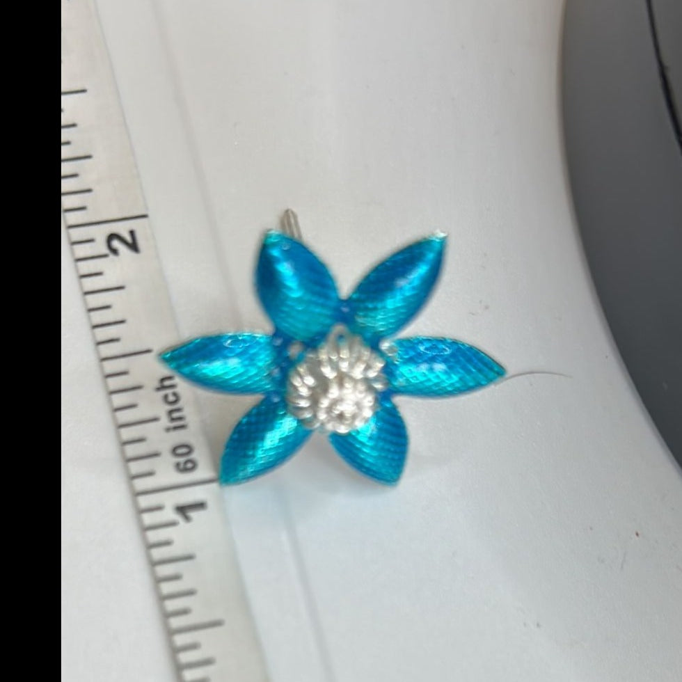 Pure Silver Enamel Blue Flowers 5g (Pack of 2) - PUSHMYCART