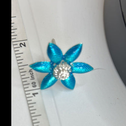 Pure Silver Enamel Blue Flowers 5g (Pack of 2) - PUSHMYCART