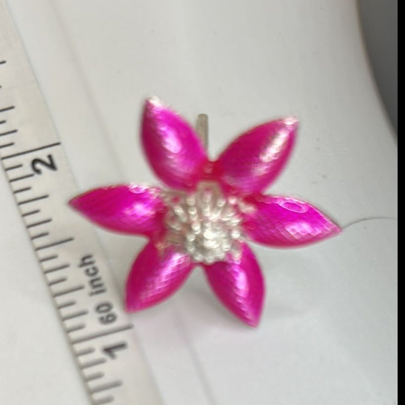 Pure Silver Enamel Pink Flowers 5g (Pack of 2) - PUSHMYCART