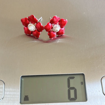 Pure Silver Enamel Red Flowers 6g (Pack of 2) - PUSHMYCART