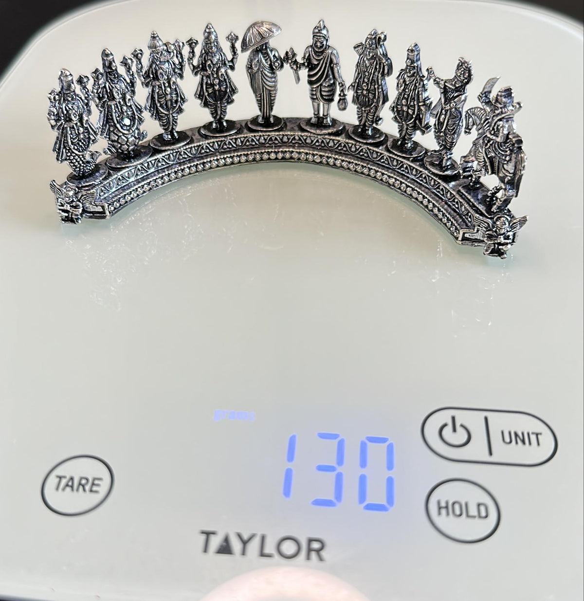 Pure Silver Oxidized Dashavatar Antique 130g - PUSHMYCART