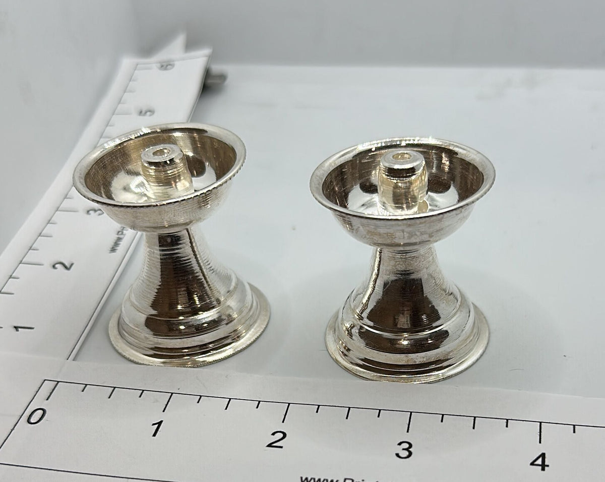 Pure Silver Deepam Diyas Pair 24g - PUSHMYCART