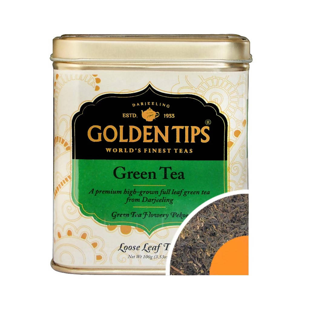 Golden Tips Green Tea Tin Can
