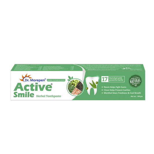 Dr. Morepen Active Smile Herbal Toothpaste with Neem | Clove And Menthol