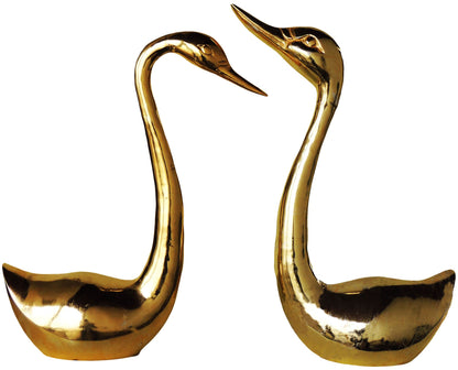 Brass Showpiece Duck Pair Statue 6.668kg