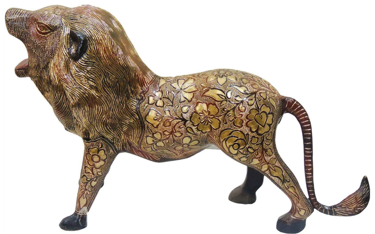 Brass Showpiece Lion Small Statue 6.145kg