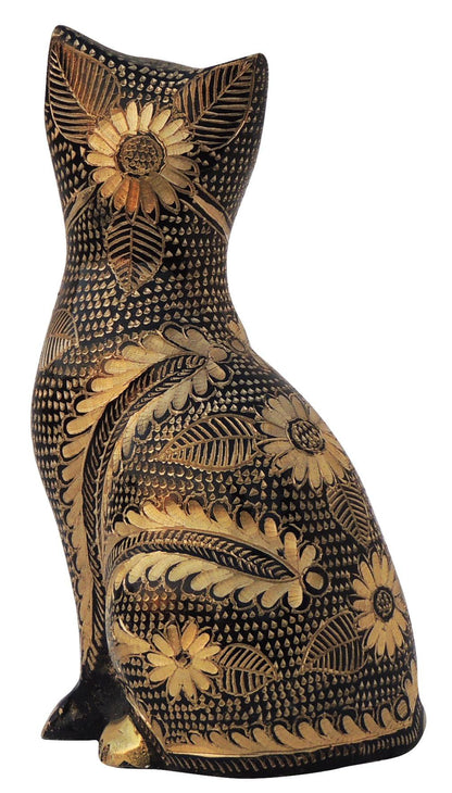 Brass Table Decor Showpiece Cat Statue 0.68kg