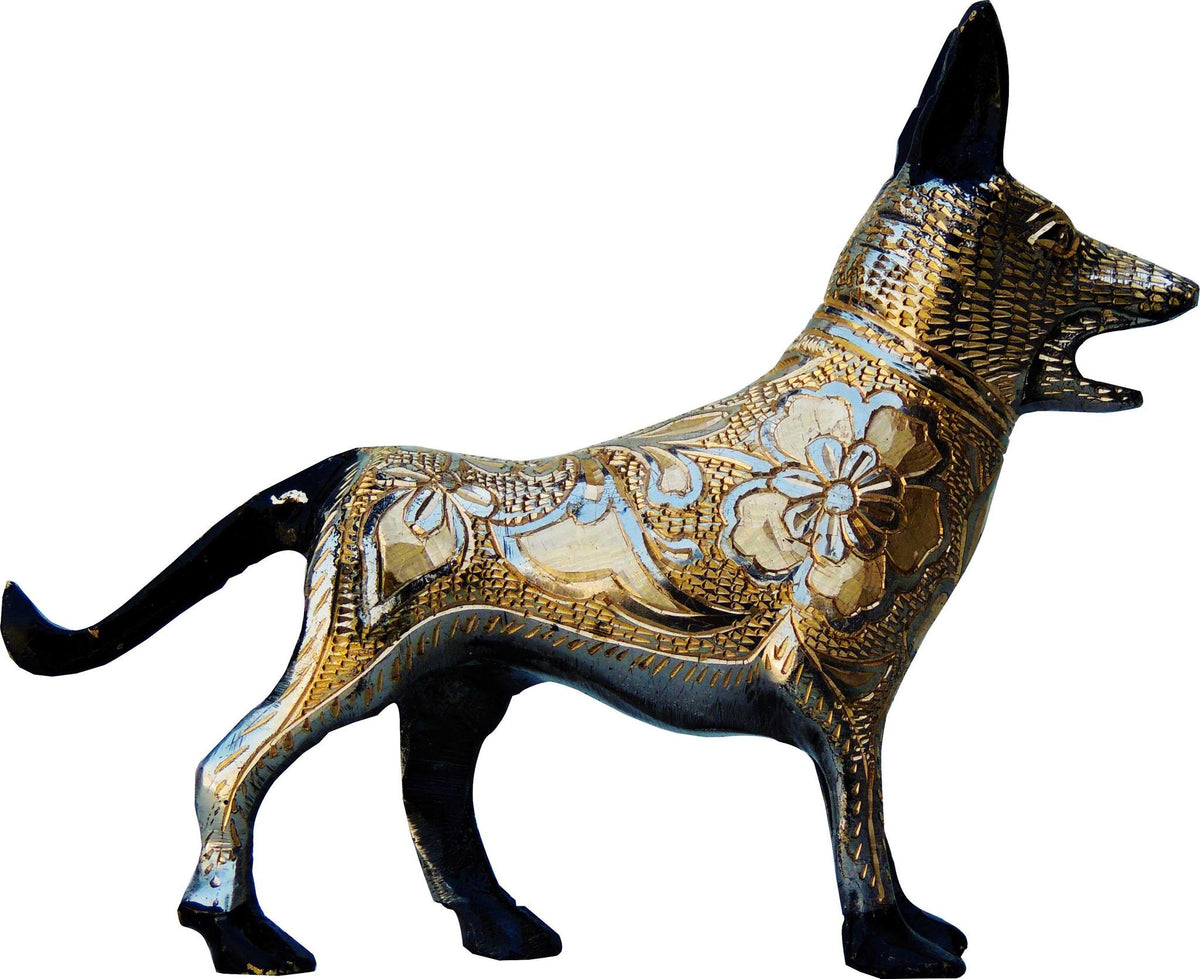 Brass Showpiece Dog Statue 0.443kg