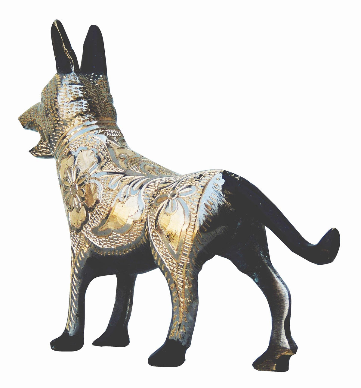 Brass Showpiece Dog Statue 0.443kg