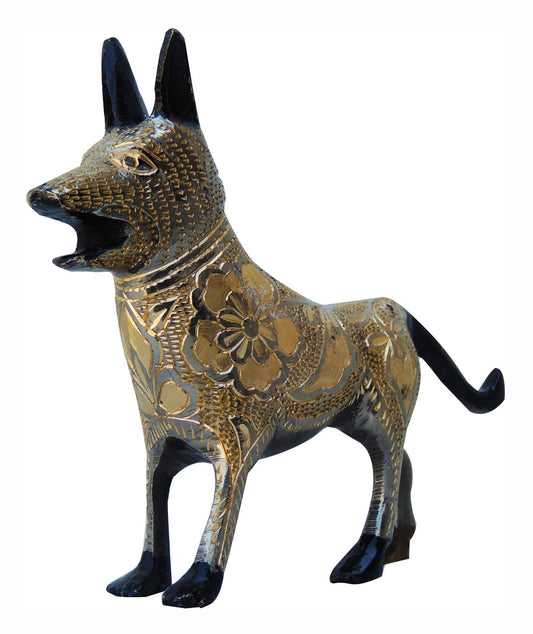 Brass Showpiece Dog Statue 0.443kg