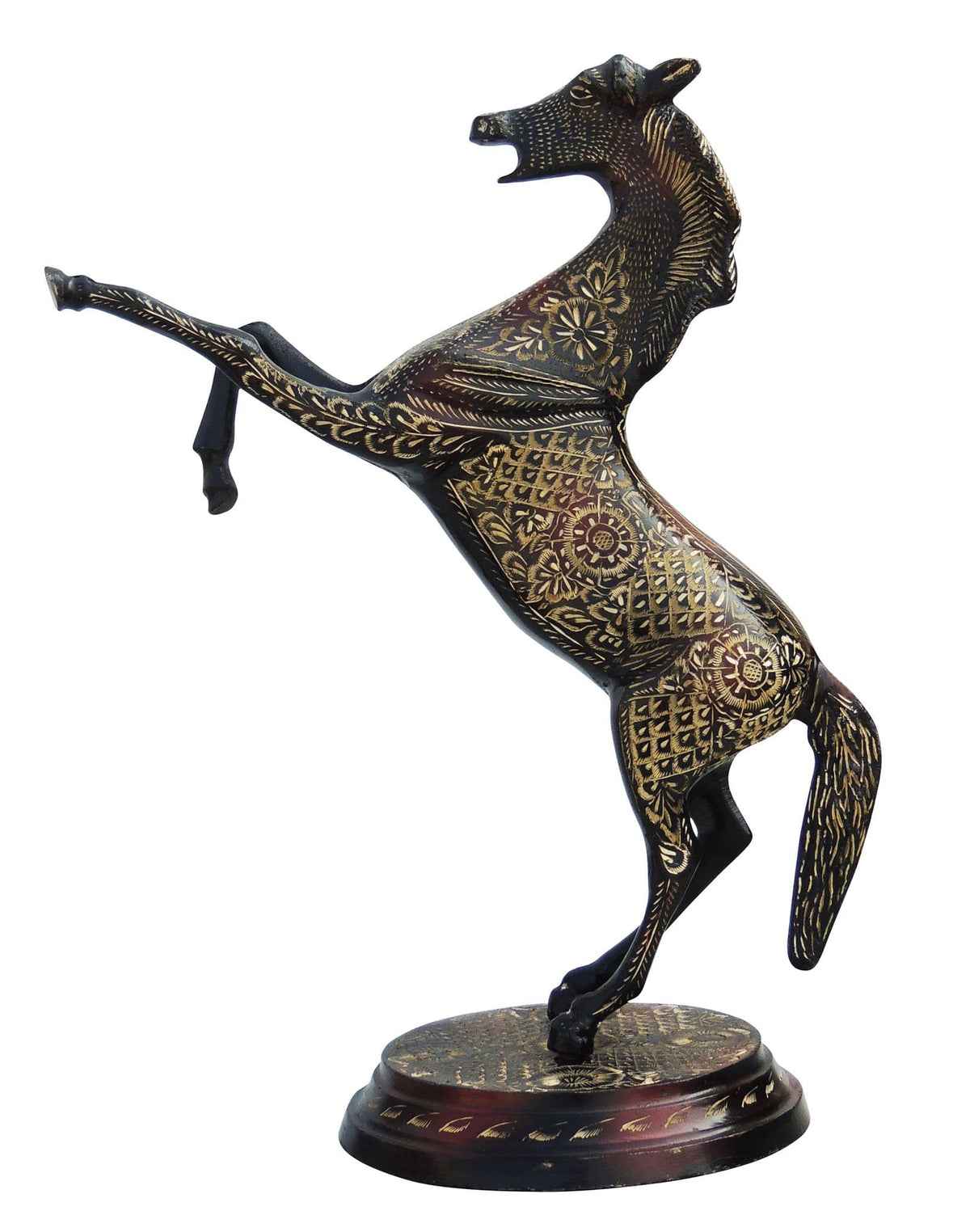 Brass Showpiece Jumping Horse Statue 3.82kg