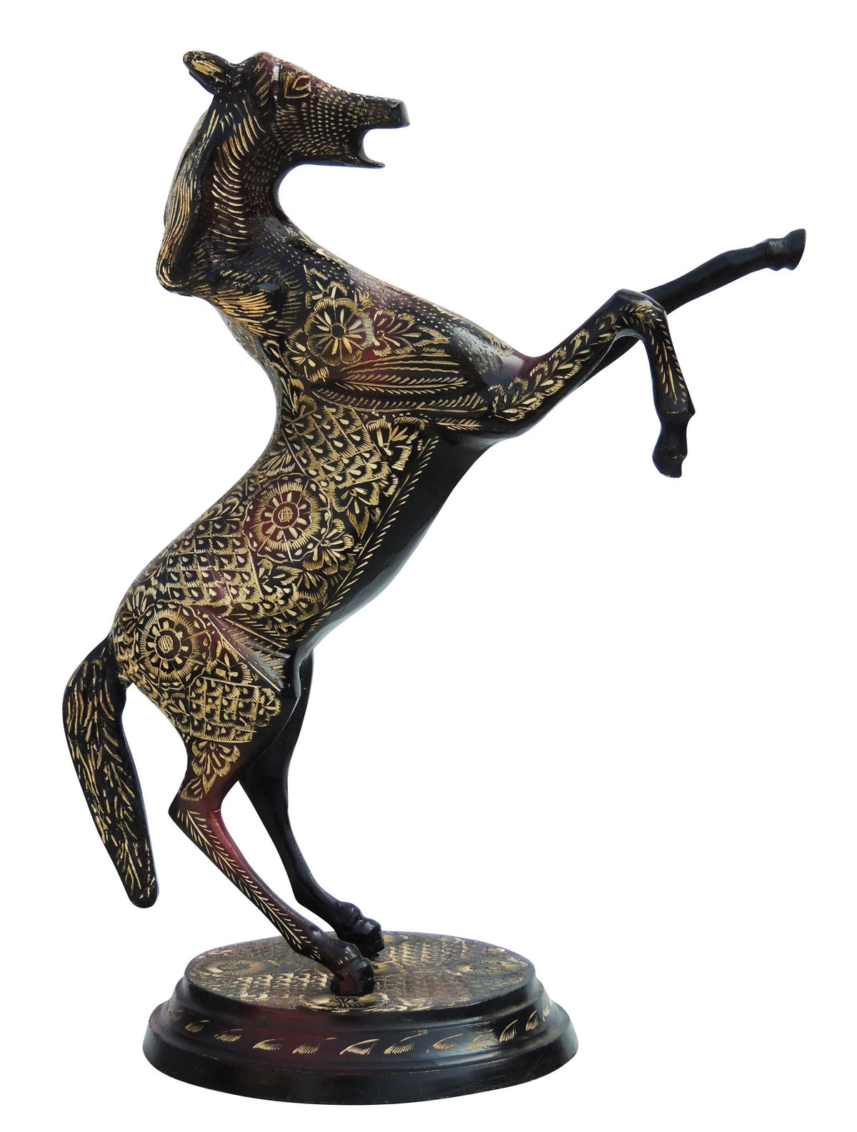 Brass Showpiece Jumping Horse Statue 3.82kg