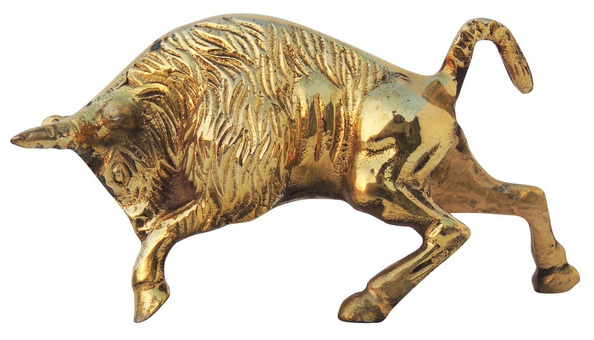 Brass Showpiece Bull Statue 0.54kg