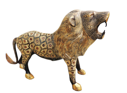 Brass Showpiece Lion Statue 6.76kg