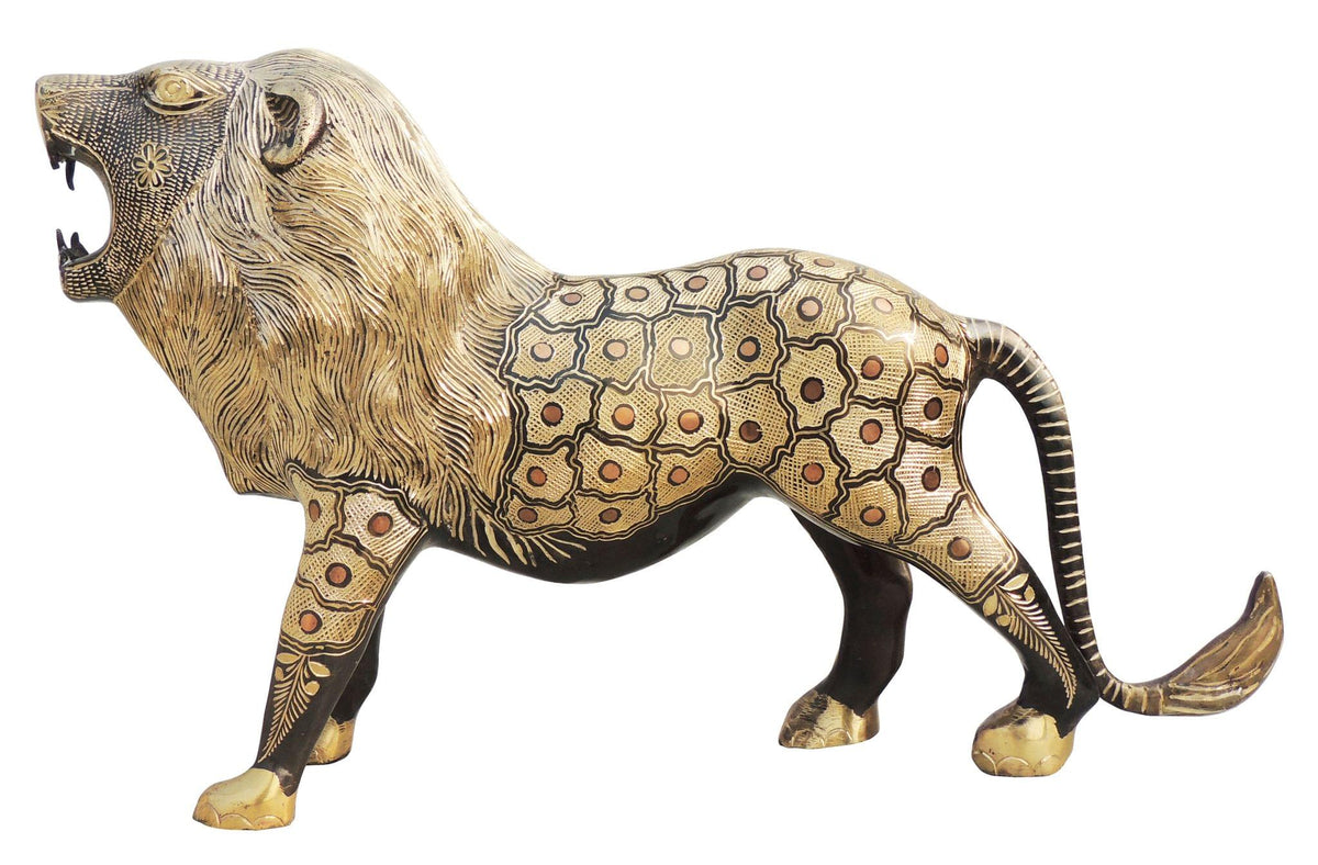 Brass Showpiece Lion Statue 6.76kg
