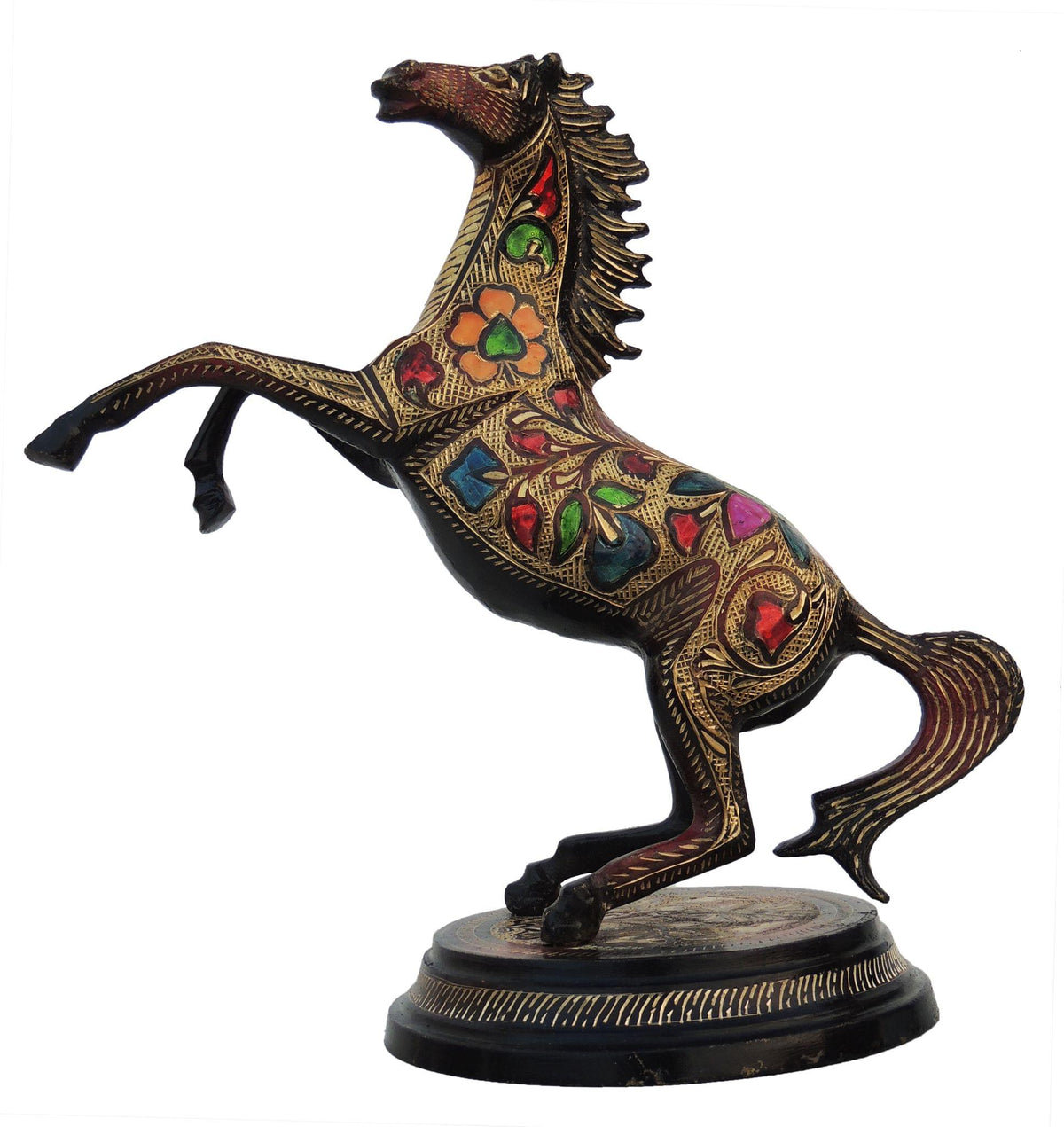 Brass Showpiece Jumping Horse Statue 2.64kg