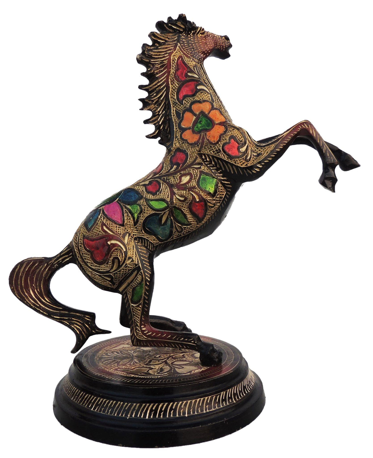 Brass Showpiece Jumping Horse Statue 2.64kg
