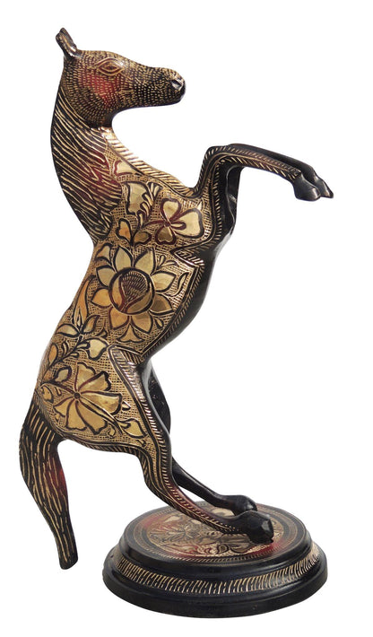 Brass Showpiece Jumping Horse Statue 3.46kg