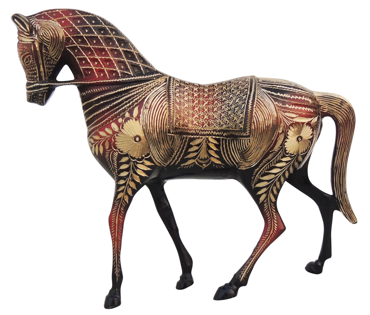 Brass Showpiece Standing Horse Statue 2.58kg