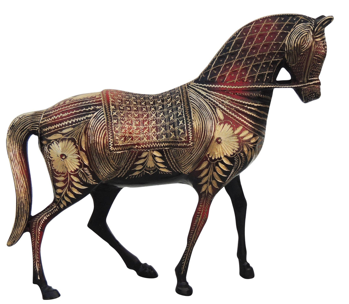 Brass Showpiece Standing Horse Statue 2.58kg