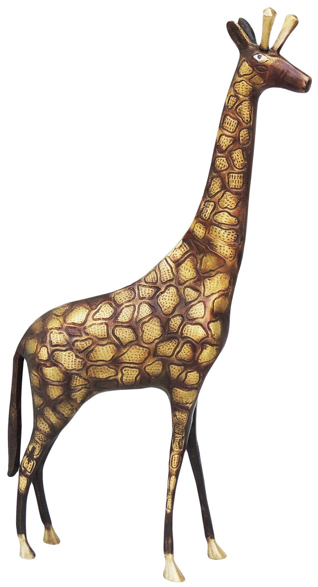 Brass Showpiece Standing Giraffe Statue 1.54kg – PUSHMYCART