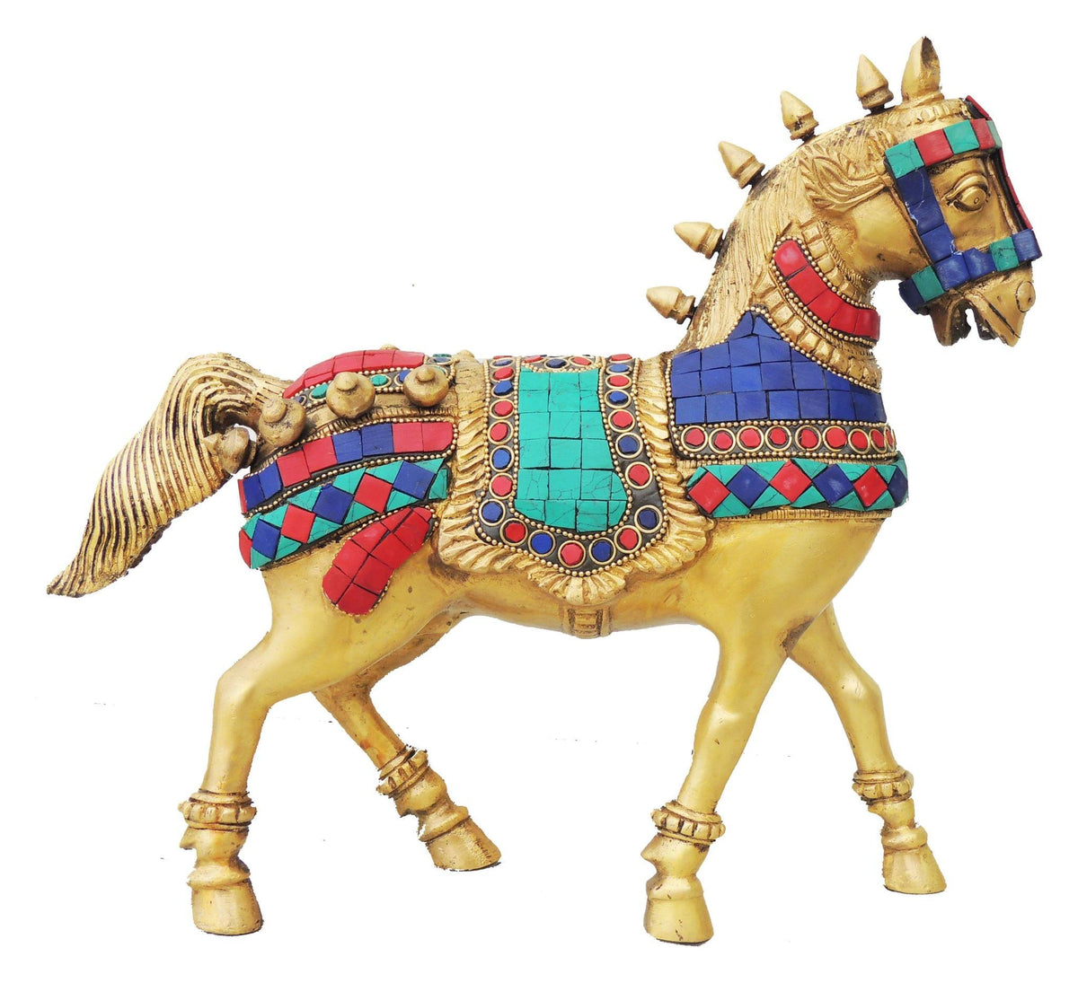 Brass Showpiece Running Horse Statue 4.32kg