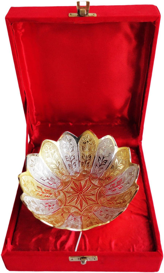 Brass Decorative Kamal Shape Bowl Platter 0.224kg