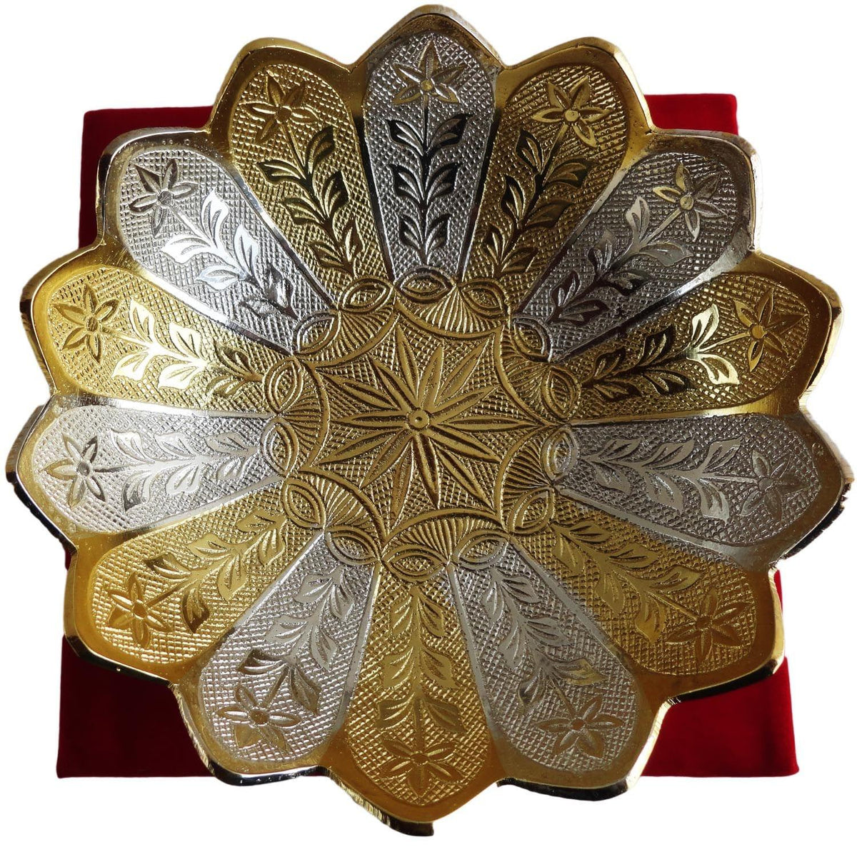 Brass Decorative Kamal Shape Bowl Platter 0.224kg