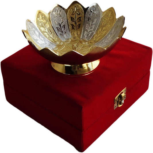 Brass Decorative Kamal Shape Bowl Platter 0.224kg