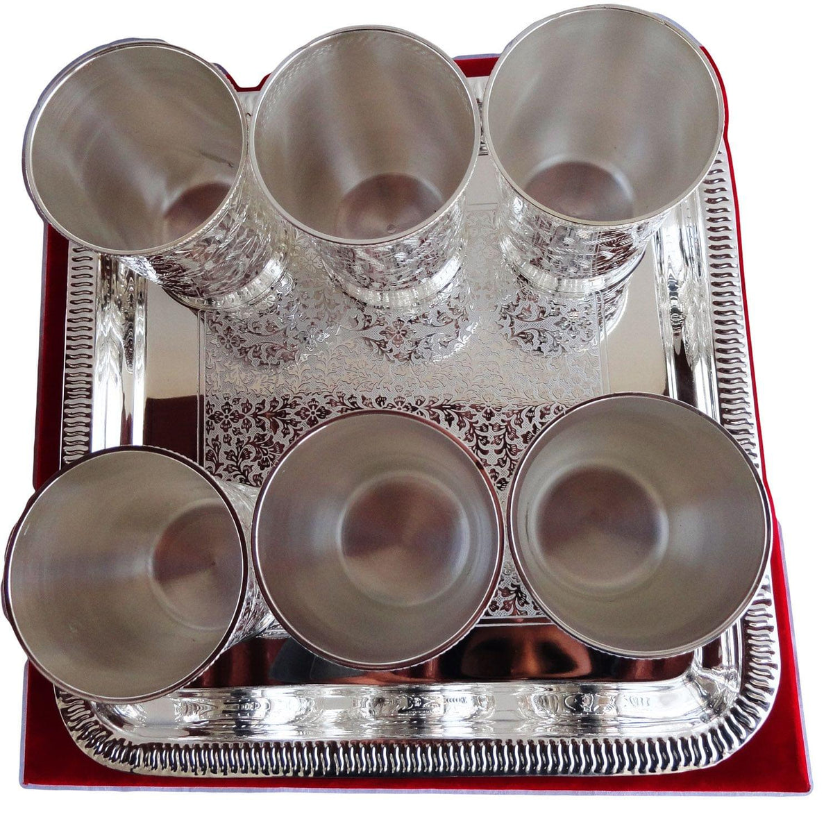 Brass6 glass set with tray 1.66kg