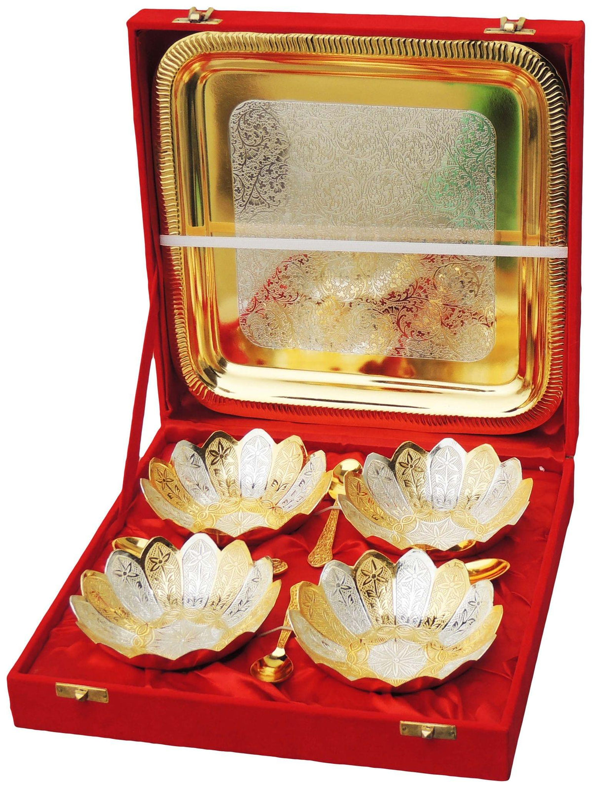 Brass 9 Pc Bowl Kamal Set 2 tone 0.116kg