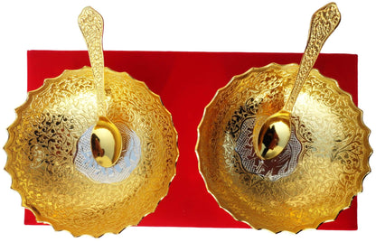 Brass 2Bowl Set With Velvet Box 0.1kg