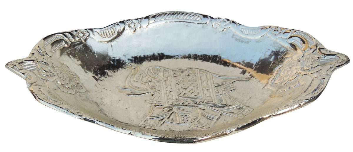 Brass Elephant Bowl with Silver Finish 0.28kg
